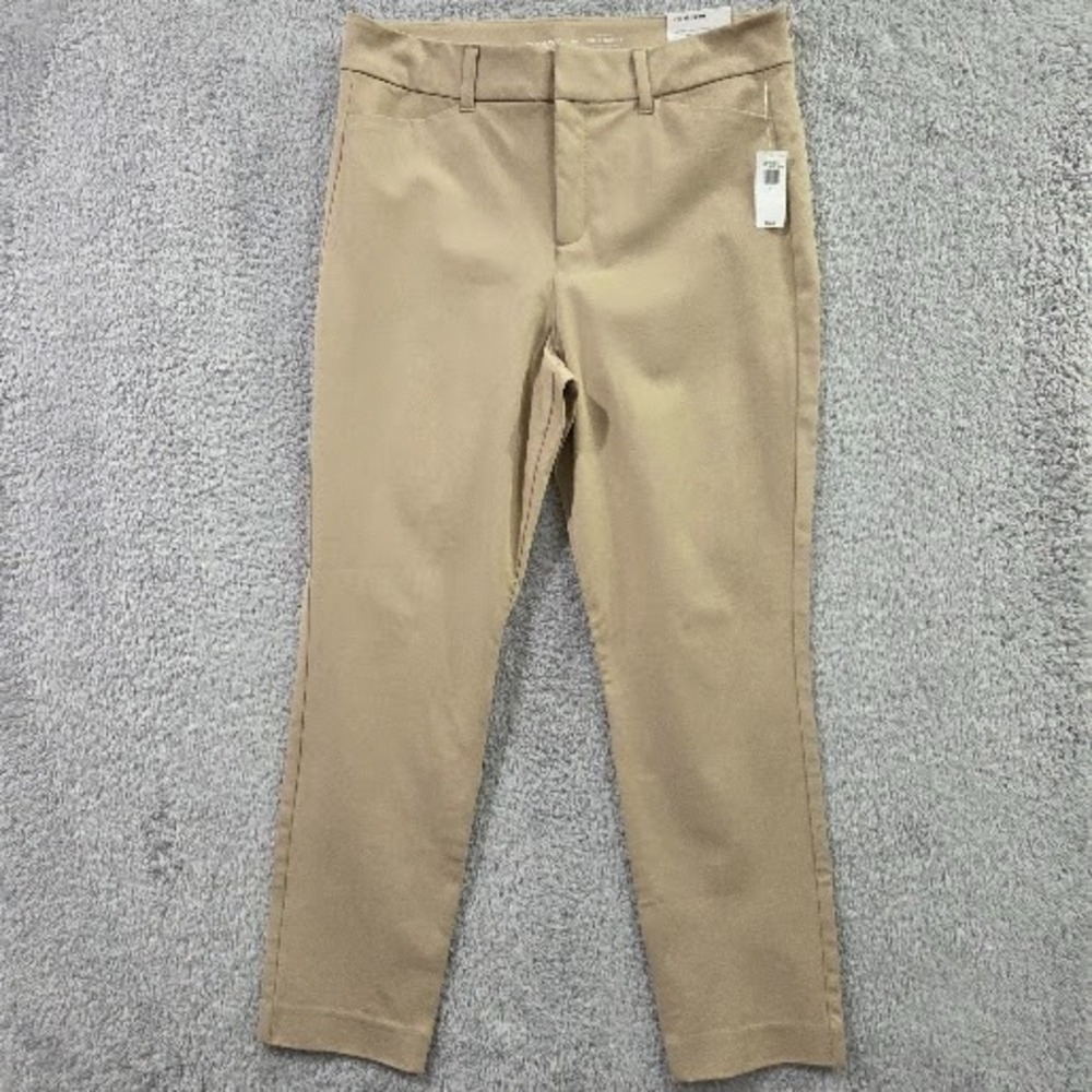 Old Navy Pixie Skinny Ankle Pants Women's 10 High Rise Tan Khaki Secret Pocket